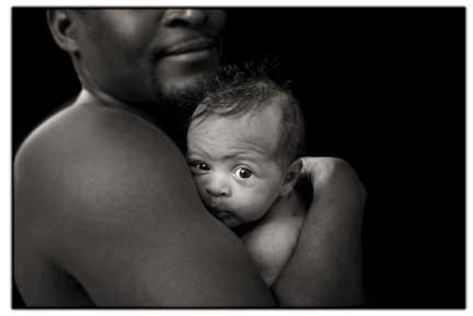 man and baby